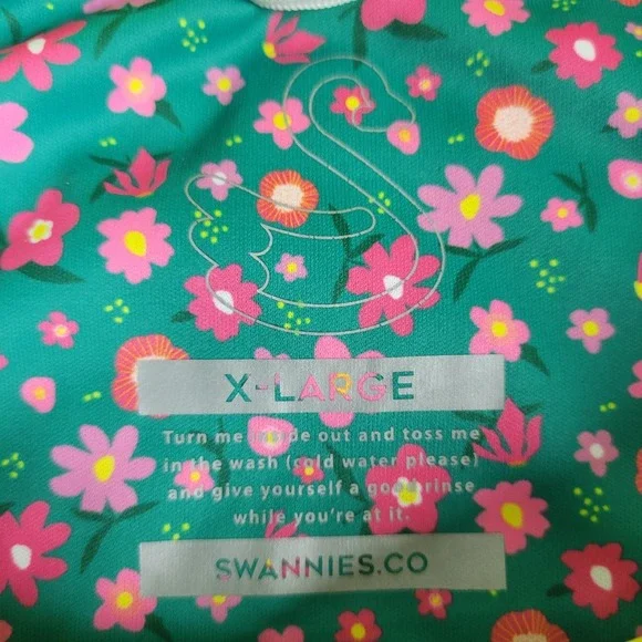 Swannies Golf Mens XL Green AOP Floral Performance Stretch Polo Short Sleeve - Picture 4 of 6